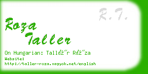 roza taller business card